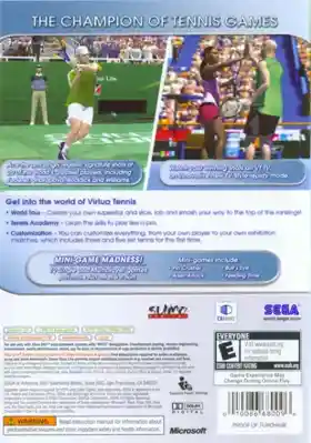 Virtua Tennis 3 (USA) box cover back